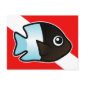 Cute Cartoon Damselfish Dive Flag Postcard