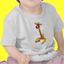Nettes Karikatur-Tanzen-Giraffen-Baby-T-Shirt