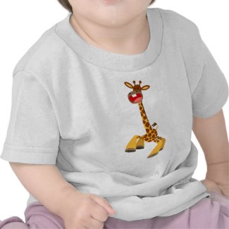 Cute Cartoon Dancing Giraffe Baby T-Shirt shirt