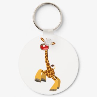 Cute Cartoon Dancing Giraffe Keychain keychain
