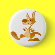 Nettes Karikatur-Tanzen-Känguru-Knopf-Abzeichen buttons