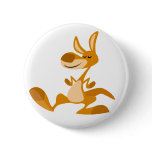 Cute Cartoon Dancing Kangaroo Button Badge