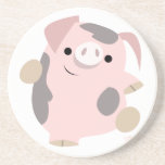 Cute Cartoon Dancing Pig Coaster
