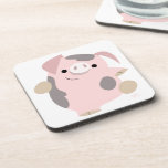 Cute Cartoon Dancing Pig Coasters Set