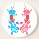 Cute Cartoon Dancing Unicorns Coaster