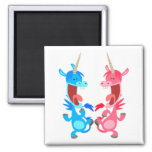 Cute Cartoon Dancing Unicorns Magnet