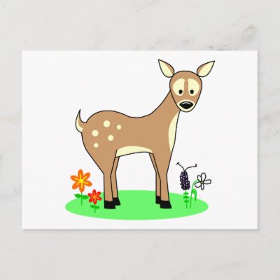 Cartoon Images Of Deer. Cute Cartoon Deer Post Card by