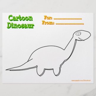 Cute Cartoon Dinosaur Coloring Page