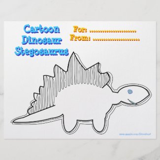 Cute Cartoon Dinosaur Stegosaurus Coloring Page