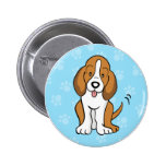 Cute Cartoon Dog Basset Hound Button