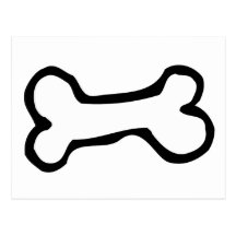 Cute Cartoon Dog Bone Post Card