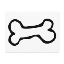 Cute Cartoon Dog Bone Post Card
