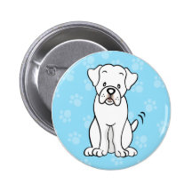 Cute Cartoon Dog Boxer Button