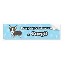 Cute Cartoon Dog Corgi Bumper Sticker