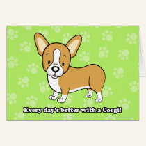 Cute Cartoon Dog Corgi Greeting Card  cards