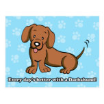 Cute Cartoon Dog Dachshund Postcard