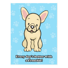 Cute Cartoon Dog French Bulldog Postcard