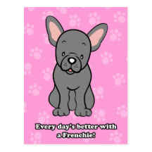 Cute Cartoon Dog French Bulldog Postcard