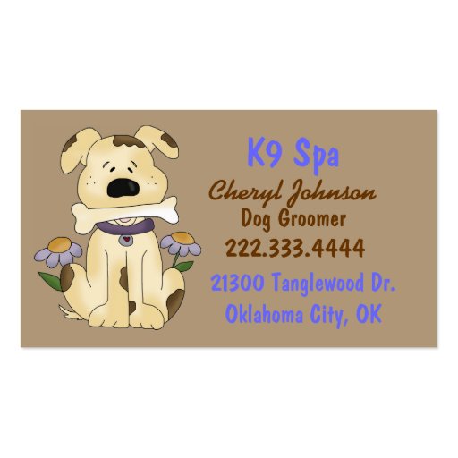 Cute Cartoon Dog Groomer Business Card (front side)
