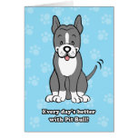 Cute Cartoon Dog Pitbull Greeting Card