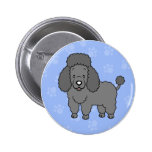 Cute Cartoon Dog Poodle Button