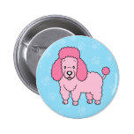 Cute Cartoon Dog Poodle Button