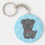 Cute Cartoon Dog Pug Keychain
