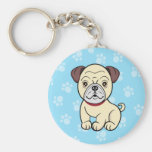 Cute Cartoon Dog Pug Keychain