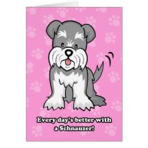 Cute Cartoon Dog Schnauzer Greeting Card