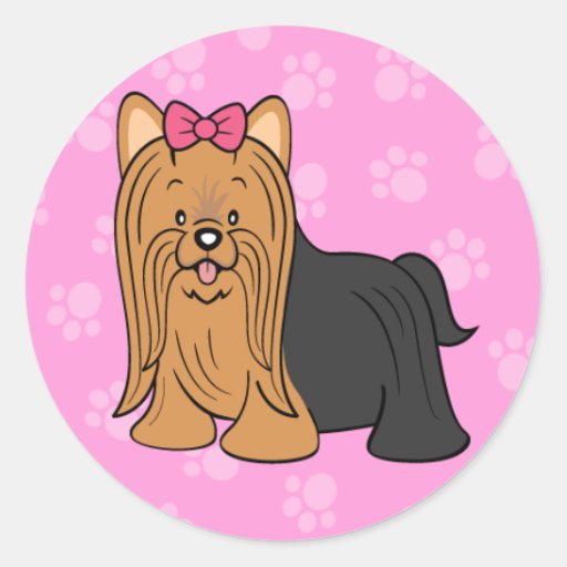 Cute Cartoon Dog Yorkie Sticker | Zazzle