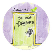 Cute Cartoon Door and Heart Custom Stickers