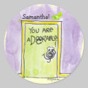 Cute Cartoon Door and Heart Custom Stickers by zooogle Cute Cartoon Door and Heart Custom Stickers