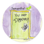 Cute Cartoon Door and Heart Custom Stickers stickers