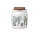Cute Cartoon Elephant Family Candy Jar