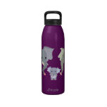 Cute Cartoon Elephant Family Water Bottle