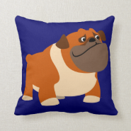 Cute Cartoon English Bulldog Pillow