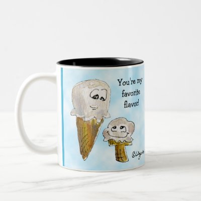 Cute Cartoon Faces Ice Cream Cones Coffee Mugs by zooogle