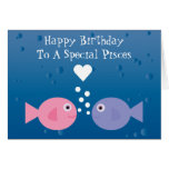 Cute Cartoon Fish Pisces Zodiac Sign Custom Greeting Cards