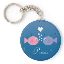 Cute Cartoon Fish Pisces Zodiac Sign Custom Keychains