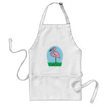 cute cartoon flamingo aprons