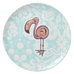 Cute Cartoon Flamingo Dinner Plates