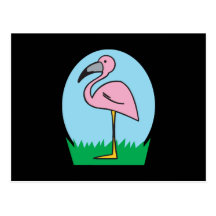 cute cartoon flamingo postcards