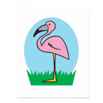 cute cartoon flamingo posters