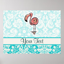 Cute Cartoon Flamingo Poster