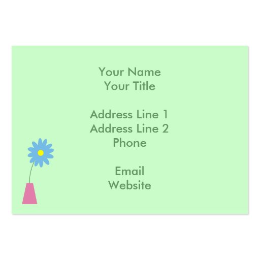 Cute Cartoon Florist & Flowers Business Cards (back side)