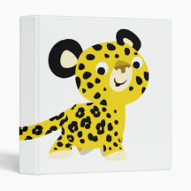 Cute Cartoon Friendly Leopard Avery Binder