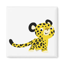 Cute Cartoon Friendly Leopard Magnet