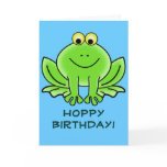 Cute Cartoon Frog Hoppy Birthday Funny Greeting Card