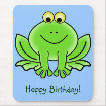 Cute Cartoon Frog Hoppy Birthday Funny Greeting Mouse Pad