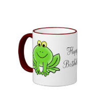 Cute Cartoon Frog Hoppy Birthday Funny Greeting Mug